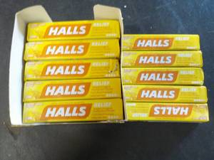 lot 295 image: 20 pkgs Halls Cough Drops...