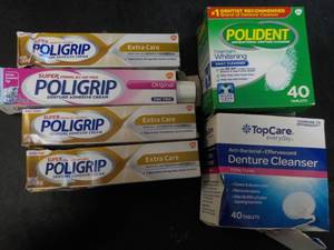 lot 307 image: Poligrip, Polydent, And Denture Cle...