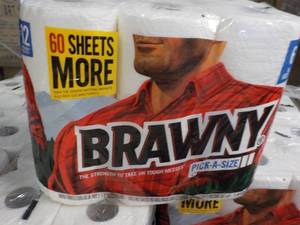 lot 328 image: 6 Pack Brawny Paper Towels...