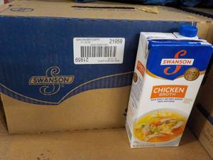 lot 402 image: Case of 12 Swanson Chicken Broth...