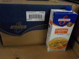 lot 404 image: Case of 12 Swanson Chicken Broth...