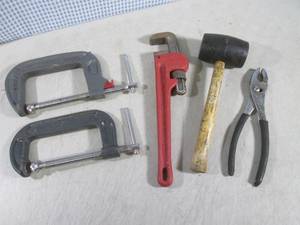 lot 33 image: (CSB) 2 - 5 C-Clamps - 14 Pipe Wr...