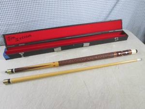 lot 204 image: (C-2) 2pc Pool Cue with Case (Case ...