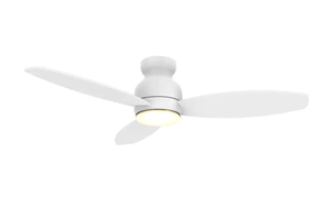 lot 276 image: Trendsetter 52 in. Dimmable LED IndoorOutdoor White Smart Ceiling Fan with Light and Remote (OPEN BOX)