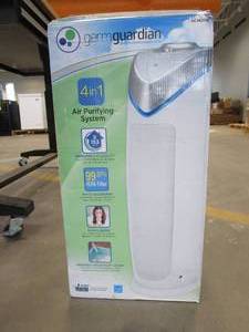 lot 299 image: Germ Guardian Air Purifier with HEPA 13 Filter, Removes 99.97% of Pollutants, Covers Large Room up to 743 Sq. Foot Room in 1 Hr, UV-C Light Helps Reduce Germs, Zero Ozone Verified, 22, White, AC4825W (OPEN BOX)