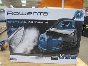 lot 311 image: Rowenta Compact Steam Station and Garment Steamer, Advanced Technology, Blue DG8624 (OPEN BOX)