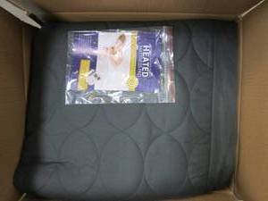 lot 328 image: Premium Diamond Quilted Mattress Pad in Gray - Queen Size Dual Controllers (OPEN BOX)