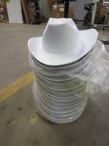 lot 342 image: Lot of 35 - Cowboy Hats in White with Adjustable String