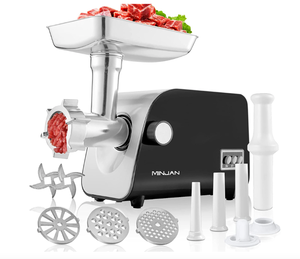 lot 344 image: MINJAN Stainless Steel Meat Grinder Electric 1800 Watts MGL-180 (OPEN BOX)