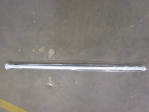 lot 398 image: Ivilon Tension Curtain Rod - Spring Tension Rod for Windows or Shower in White (CLOSED LENGTH IS 48 in, LENGTH UNKNOWN)