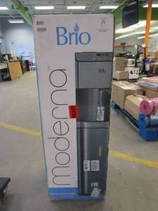 lot 407 image: Brio Moderna Touchless Bottom Load Water Cooler Dispenser - Self-Cleaning, Motion Sensor, Tri Temp Dispense, Child Safety Lock, Holds 3 or 5 Gallon Bottles, Digital Display and LED Light (APPEARS TO BE NEW)
