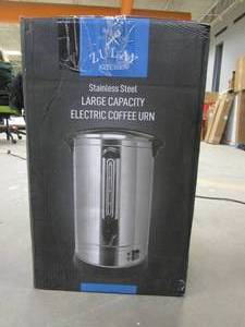 lot 434 image: Zulay Premium 100 Cup Commercial Coffee Urn - Stainless Steel Large Coffee Dispenser For Quick Brewing - Automatic Hot Water Dispenser (OPEN BOX)