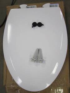 lot 442 image: Elongated White Toilet Seat (OPEN BOX)