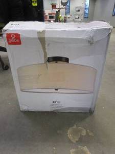 lot 453 image: Kyle 15.9 in. 2-Light Dark Bronze Flush Mount Ceiling Light with White Linen Shade (OPEN BOX)
