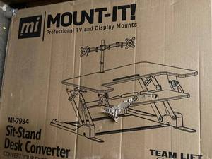 Sit-Stand Desk Converter with Dual Monitor Mount