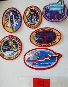 lot 41 image: 6 New NASA patches - real deal not a cheap fake version