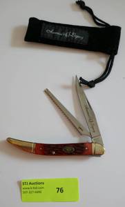 lot 76 image: New Fishing Pocket Knife (wood) with scaler