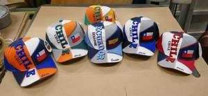 lot 86 image: 7 new hats with heavy embroidered logos