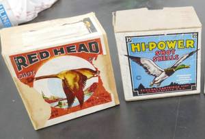 lot 103 image: 2 Vintage shell boxes Red Head and Federal Hi-Power - both empty