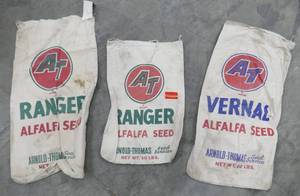 lot 111 image: 3 Vintage Seed Bags