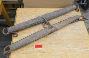 lot 123 image: 2 Vintage eveners or hoist hangers