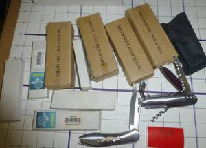 lot 159 image: 5 Multi-function knives and 5 pocket knives