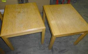 lot 216 image: 2 wood end tables 27x22x20 tall