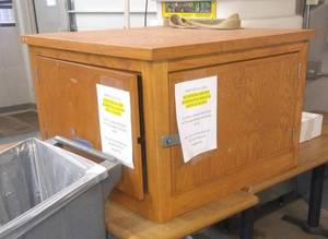 lot 219 image: Wood Box that was used for mail delivery