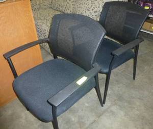 lot 225 image: 2 very nice office chairs, black, mesh back