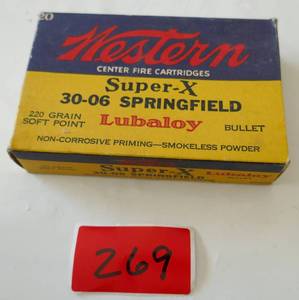 lot 269 image: Vintage Western 30-06 SuperX - full box with some condition issues