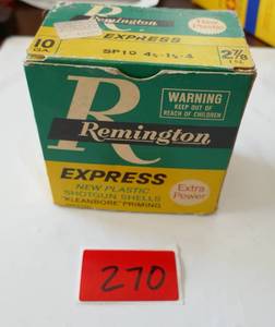 lot 270 image: Vintage Remington 10 gauge shotgun shell box  - full