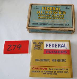 lot 279 image: Vintage Federal Slugs and primers