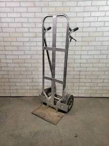 lot 507 image: Aluminum Pneumatic tire Hand Cart w Brakes - NO SHIPPING