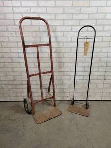 lot 509 image: Vintage REXALL Drug New Prague, MN 2-Wheel Cart and a 1-Wheel Dolly - NO SHIPPING