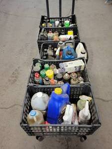 lot 512 image: (5) Crates of Assorted Oils and Fluids - Engine Oil, Power Steering Fluid, ATF, De-Limer, Cleaners and More - NO SHIPPING
