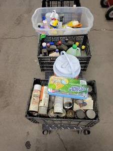 lot 513 image: (4) Crates of Assorted Oils and Fluids - Engine Oil, Power Steering Fluid, ATF, Cleaners, Water Jug and More - NO SHIPPING