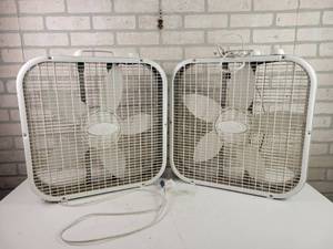lot 534 image: (2) LASKO Box Fans - Both Tested and Work - NO SHIPPING