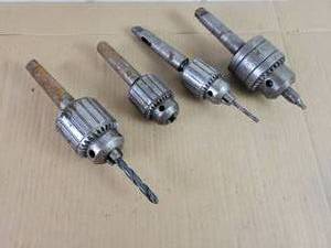 lot 605 image: Lot of JACOBS Chucks - No.34, No. 16, No. 633C & RIDGID Supreme Model 9T3 Chuck