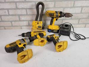 lot 679 image: Lot of DeWalt 18V Cordless Tools and Charger - Untested