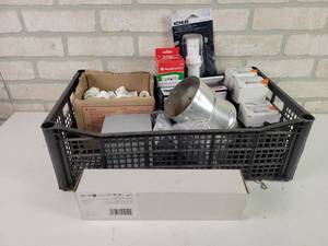 lot 720 image: Crate of Assorted Parts - Plumbing, Capacitors and More