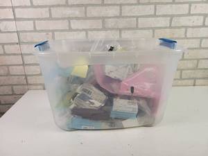lot 731 image: Tote of Assorted Electronic Parts and More