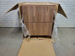 lot 737 image: NEW Maple 2-Drawer Cabinet - Soft Close Drawers - Maple w Plywood Box - 35 Tall x 27 Wide x 24 Deep - NO SHIPPING