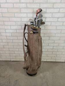 lot 742 image: Vintage Golf Clubs and More in Bag - NO SHIPPING
