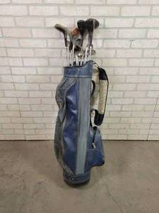 lot 744 image: Vintage Golf Clubs and More in Bag - NO SHIPPING