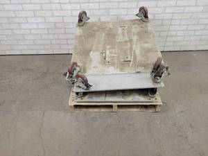 lot 782 image: (4) Heavy Duty Aluminum Rolling Dollies - 26 x 30 x 12 Thick - NO SHIPPING