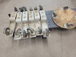 lot 784 image: (6) Machine  Material Mover Dollies  4-Wheels Round Dolly - NO SHIPPING
