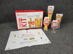 lot 636 image: NEW Spiegelau Tasting Kit Set of (4) Craft Beer Glasses, Made in Germany