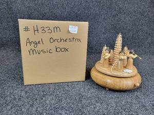 lot 662 image: German Angel Orchestra Music Box - Plays Silent Night - Made in Germany, See Video
