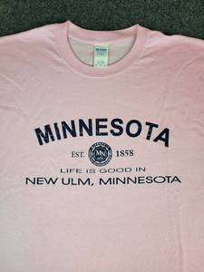 lot 816 image: Lot of (3) NEW 2XL Short Sleeved T-Shirts Life is Good in New Ulm, Minnesota