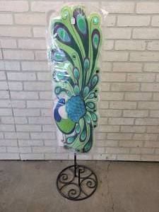 lot 518 image: Evergreen Peacock Statement Stake - 38 Tall w Stand - NO SHIPPING